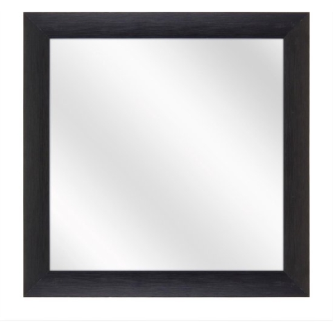 Spiegel met Brede Aluminium Lijst - Zwart Geschuurd - 20x20 cm