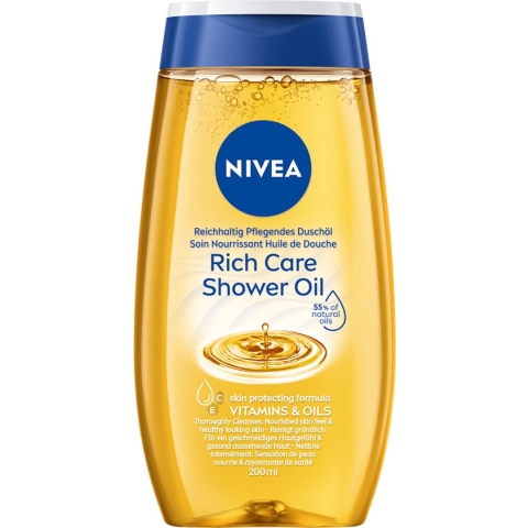 NIVEA Natural Shower Oil Doucheolie - 6x 200 ml
