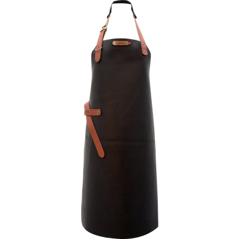 Xapron luxe leren (BBQ) schort Kansas - kleur Black (zwart)