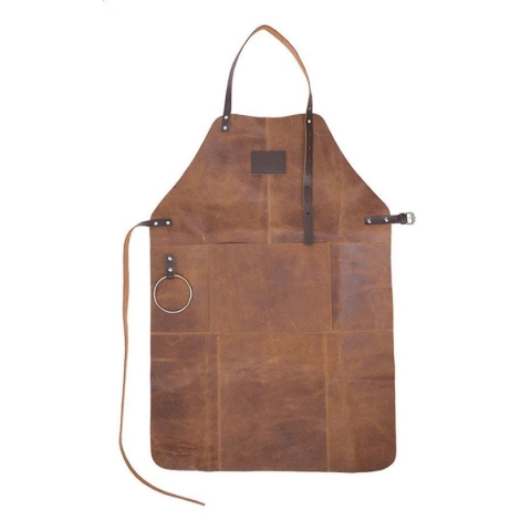 Cosy&Trendy Lederen schort - 87 x 61 cm - Licht bruin
