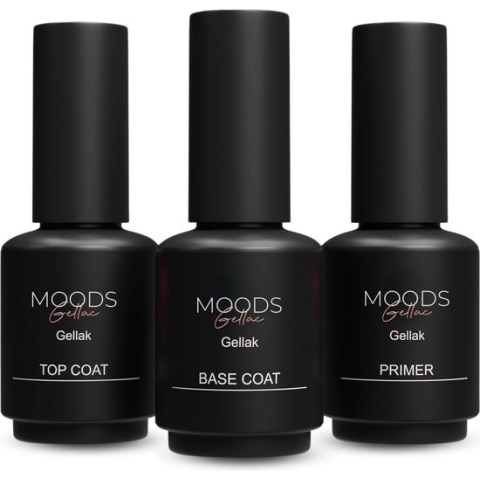 Moods Gellac Starterspakket - Primer - Base Coat - Top Coat - Gellak - LED Lamp Nagellak - 7.3 ML
