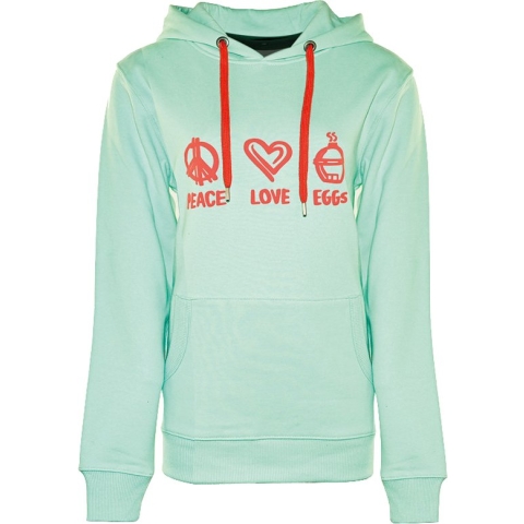 Big Green Egg - Sweater - Dames - Large - Peace, Love, EGGs - Hoodie - Kaptrui