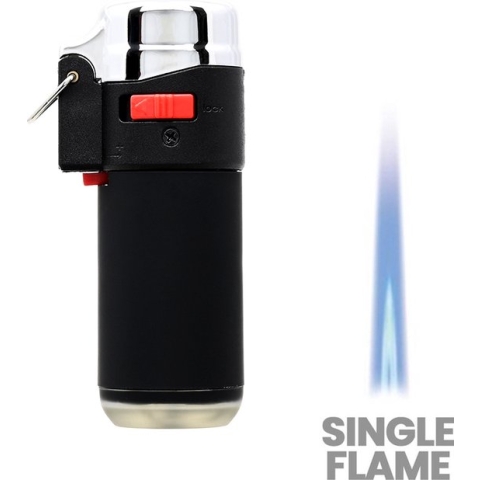 Atomic Silver Line aansteker – gasbrander zilver – stormaansteker – windproof – hervulbaar