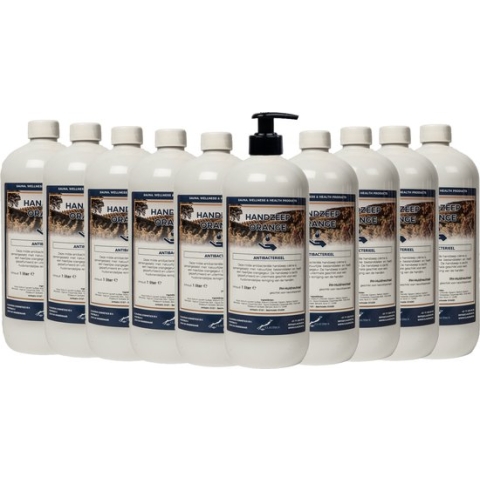 Vloeibare handzeep Orange 1 liter - set van 10 stuks - met gratis pomp