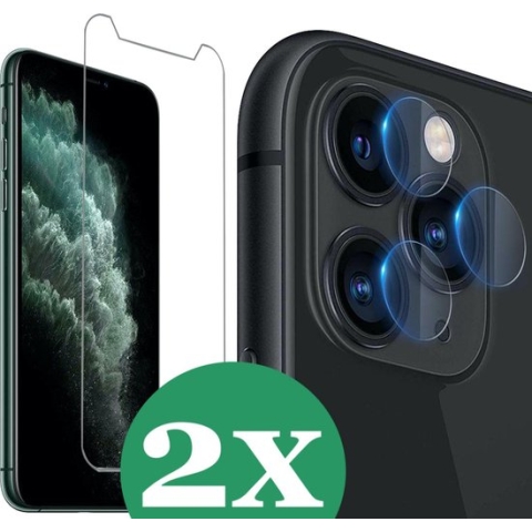 iPhone 11 Pro Screenprotector - Screen Protector Glas voor Apple iPhone 11 Pro en iPhone 11 Pro Screenprotector Camera - 2 Stuks