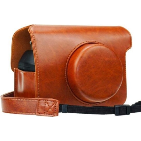 Vintage Case Hoesje voor Fujifilm Instax Wide 300 met Draagriem – Bruin