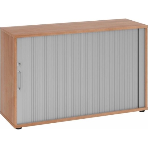 Roldeurkast - Wit/Zilver - 120 x 40 x 74,8 cm - Beta 1732S