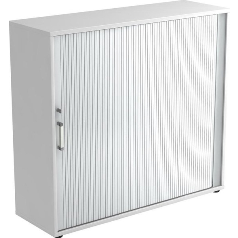 Roldeurkast - Wit/Zilver - 120 x 40 x 110 cm - Beta 1732S