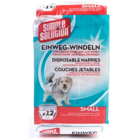Simple Solution Wegwerp Honden Luier - SMALL 12 ST 38-48 CM