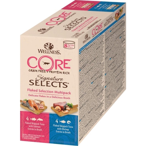 Wellness Core Signature Selects Flaked Multi-Pack - Katten natvoer -  8 x 79 g