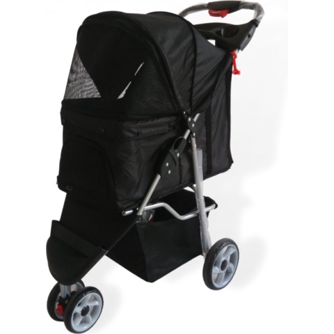 Topmast Modern - Hondenbuggy - Zwart - Inklapbare - 3 Wielen - Comfort Buggy