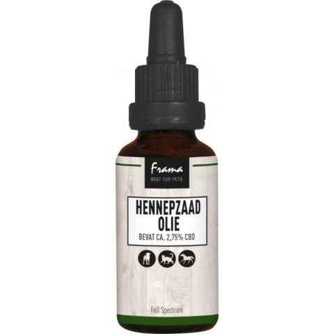 Frama Hennepzaad Olie voor honden en katten bevat 2,75% CBD 30ml
