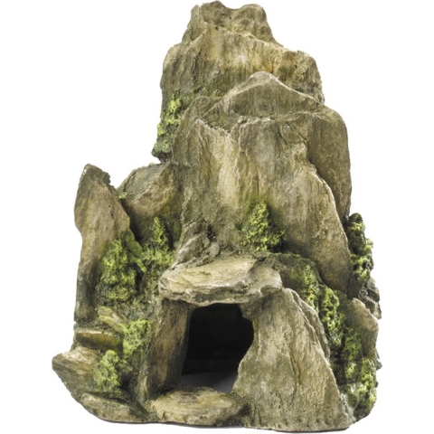Aqua D'ella Steen met mos - Aquariumdecoratie - 19 x 16 cm