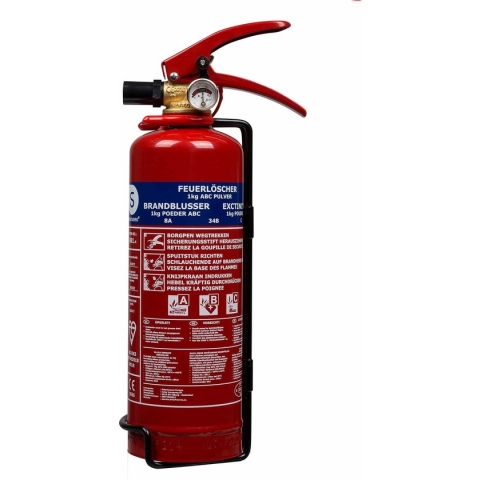 Smartwares 10.018.56 Brandblusser - 1kg - Poeder - Inclusief ophangbeugel - Brandklasse ABC - BSI Gecertificeerd