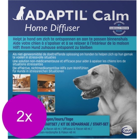 Adaptil Anti-Stress Verdamper Hond - Anti stressmiddel - 2 x 48 ml 1 Maand