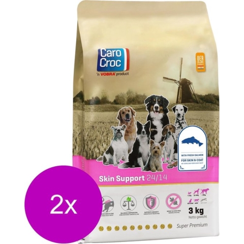 Carocroc Skin Support Gevogelte&Granen&Vis - Hondenvoer - 2 x 3 kg