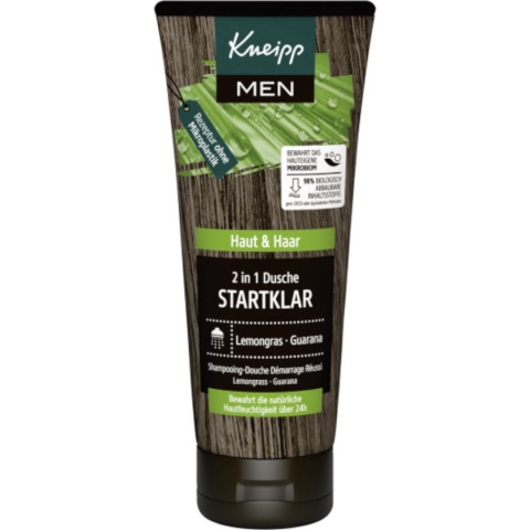 Kneipp douchegel Men 200ml Startklaar Lemongrass Guarana