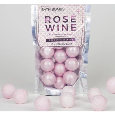 Rose wijn bruisballen set van 10