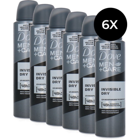 Dove Men + Care Invisible Dry Deodorant Spray - 150 ml (set van 6)