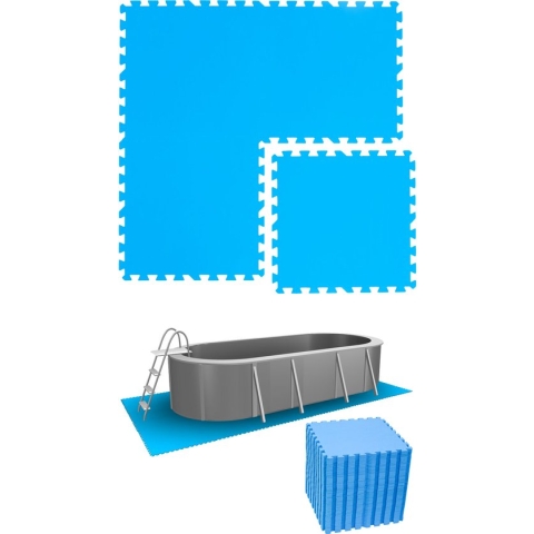 11.2 m² Poolmat - 48 EVA schuim matten 50x50 outdoor poolpad - schuimrubber ondermatten set