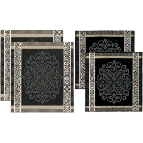 DDDDD Keukendoeken En Theedoeken Set - Rozet Grey - 2 + 2 stuks