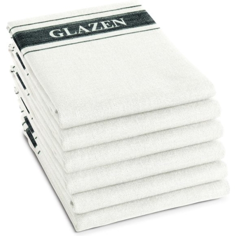 DDDDD Poleerdoek - Set van 6 - Glazendoek - 60x65cm - Wit