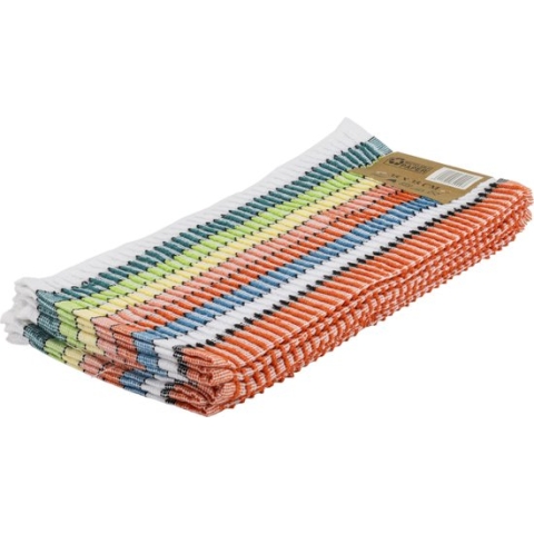 Vaatdoek 100 % katoen multicolor - 6 stuks - 35 x 35 cm