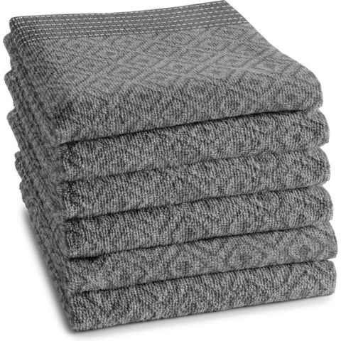 DDDDD Akira - Keukendoek - Set van 6 - Keukenhanddoeken - 50x55cm - Grijs