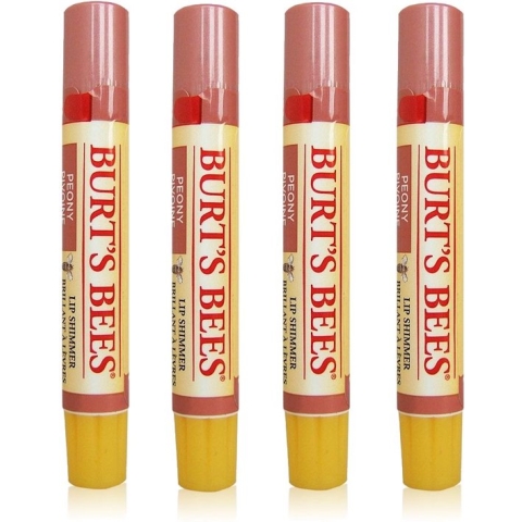 BURT'S BEES - Lip Shimmer Peony -4 Pak - Voordeelverpakking