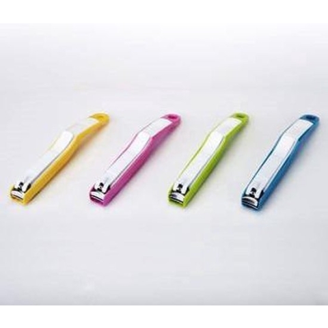 Nagelknipper groot met Ergonomische handgrip en nagelopvang 13 cm.Rose