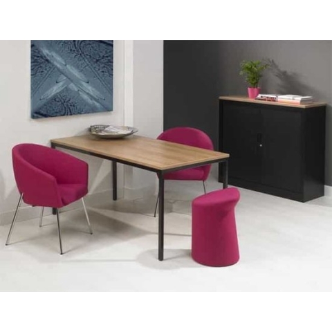 Bureautafel of kantinetafel breed 180CM diep 80CM bladkleur Robson Eiken framekleur Licht grijs (Ral 7035)