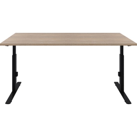 Bureau - Bureautafel - Gaming Bureau - Verstelbaar Bureau - Robson eiken blad - Zwart onderstel - 160 x80 cm