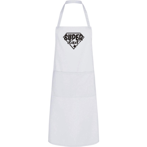 Keukenschort Superdad - One Size - Wit - vaderdag cadeau - papa cadeau - cadeau voor hem - cadeau voor vader - keukenschort met tekst