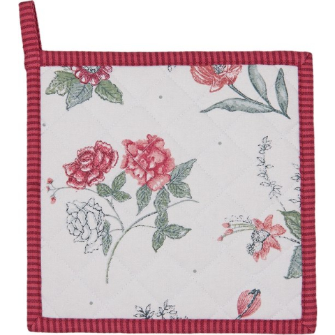 Clayre & Eef Pannenlap EVF45 20*20 cm - Rood Katoen  Afgiet Pannenlap  Afgiethulp  Pannelap