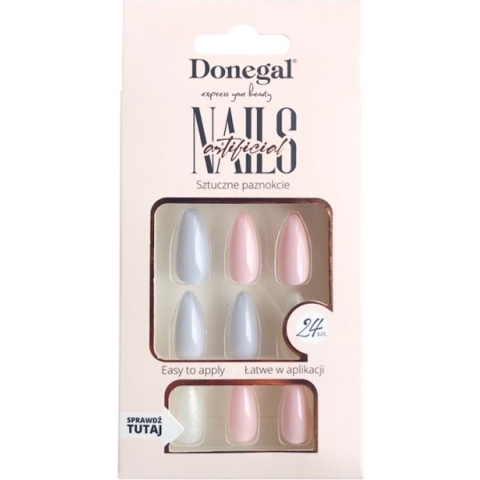 Donegal Decorated Artificial Nails Nepnagels Nude/Babyblauw 24st. – 3115