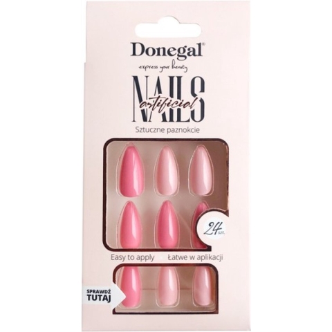 Donegal Decorated Artificial Nails Nepnagels Nude/Framboos 24st. – 3114