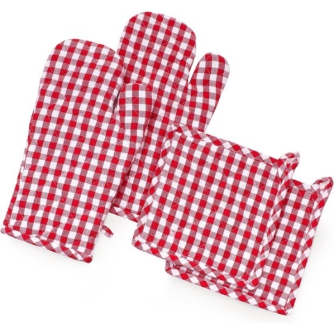 ovenwanten + pannenlappen (2 + 2 set)
