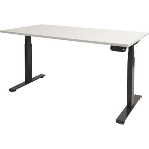 RoomForTheNew Bureau Heathrow plus-Desk - Zit sta Bureau - Zit sta Bureau Elektrisch - Gaming Bureau - Game Bureau - Verstelbaar Bureau - standing Desk--Wit blad-Zwart  onderstel- 120x80
