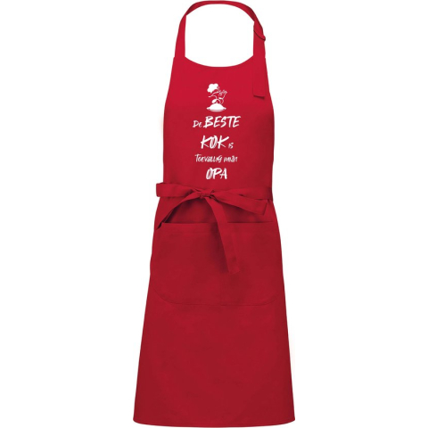 mijncadeautje - luxe schort - De beste kok is toevallig mijn OPA - rood