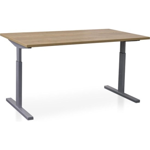 Rechthoek bureau instelbaar | Start Pintado | 120 x 80 cm | Frame aluminium - blad robuust eiken