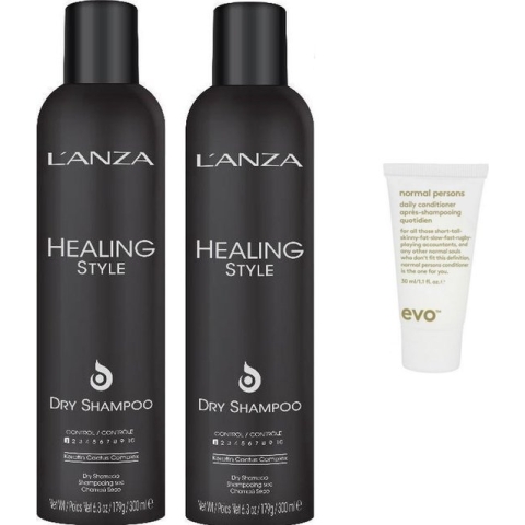 2x L'Anza Healing Style Dry Shampoo Hold 1. + Gratis Evo Travel Size