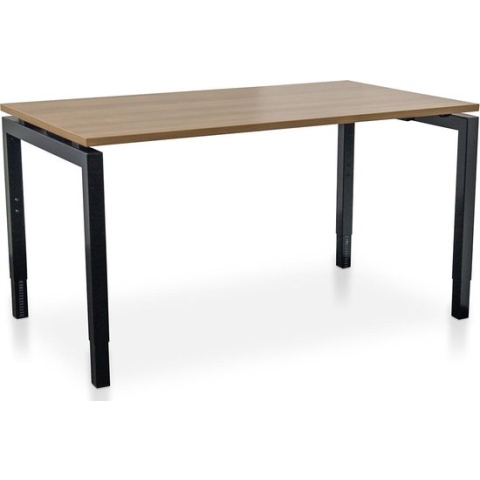 Rechthoek bureau instelbaar | Start Nevada | 160 x 80 cm | Frame zwart - blad havanna