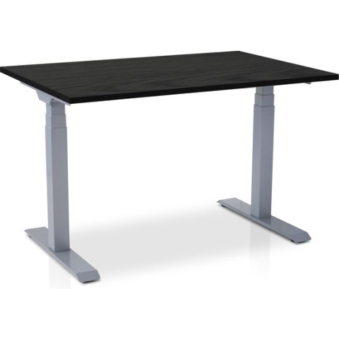 Zit-sta bureau elektrisch verstelbaar - MRC PRO NEN-EN 527 | 120 x 80 cm | frame aluminium - blad zwart eiken - met kabelmanagement | memory functie met USB | 150kg draagvermogen