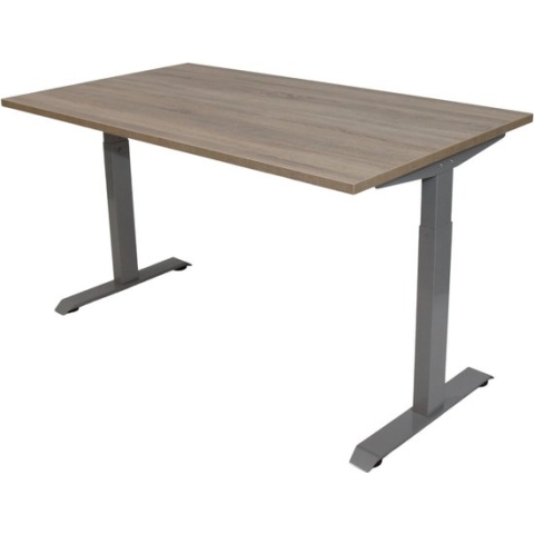 Office Hero® Cosmic - In hoogte verstelbaar bureau grijs frame - Game bureau - Computertafel - Werktafel - 120x80 - Robson eik