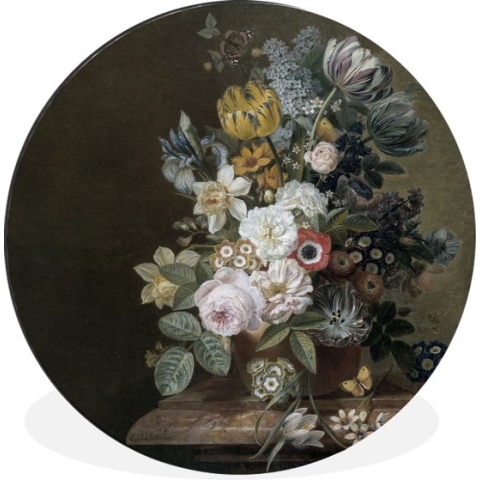 WallCircle - Wandcirkel - Muurcirkel - Bloemen - Eelke Jelles Eelkema - Oude meesters - Aluminium - Dibond - 60x60 cm - Binnen en Buiten