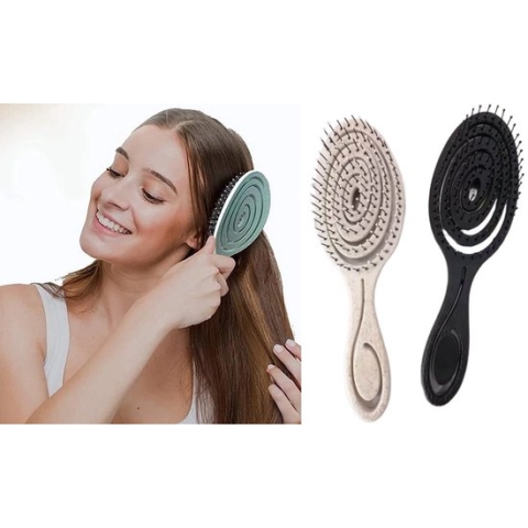 2 Stuks - Anti-Klit Haarborstels - Onklit Detangler - Zwart en Beige