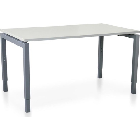 Rechthoek bureau instelbaar | Start Nevada | 120 x 80 cm | Frame aluminium - blad wit