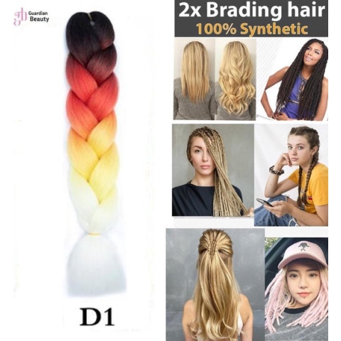 Haar extensions 60cm (#D1) | Haar Vlechten Extensions Voor Gehaakte Twist Vlechten Haar, Vlecht Pre Uitgerekt Vlechten Haar | vlechthaar blond - Synthetisch haar | Vlechtharen 2 pakken x 60cm per stuk