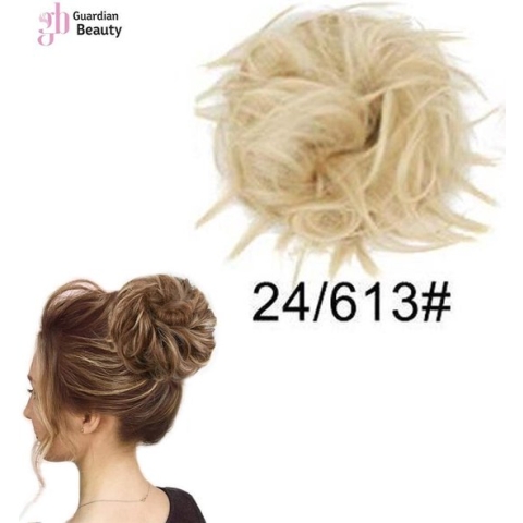 Messy Haarstuk Bun #24-613 | Haar wrap extension |  Messy Bun - 40 Gram