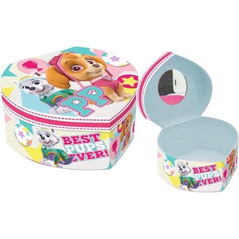 juwelendoos Paw Patrol junior 10 x 10 cm blauw/roze
